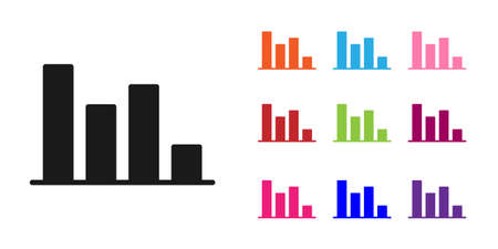 Black Pie chart infographic icon isolated on white background. Diagram chart sign. Set icons colorful. Vector Illustrationのイラスト素材