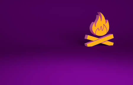 Orange Lock icon isolated on purple background. Padlock sign. Security, safety, protection, privacy concept. Minimalism concept. 3d illustration 3D renderの写真素材