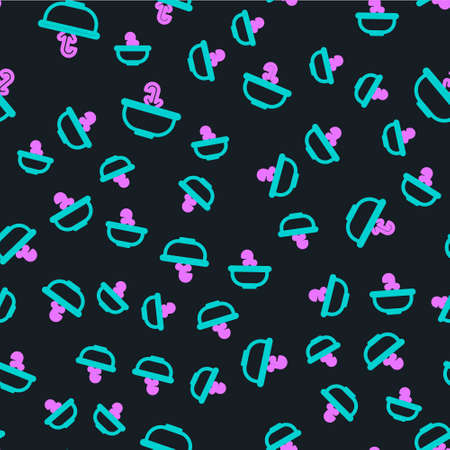 Line Washbasin with water tap icon isolated seamless pattern on black background. Vector Illustrationのイラスト素材