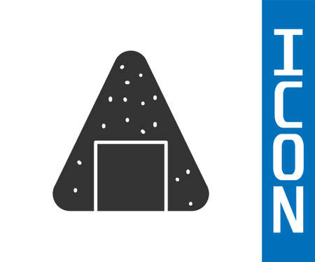 Grey Onigiri icon isolated on white background. Japanese food. Vector Illustrationのイラスト素材