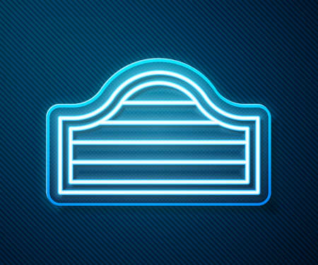 Glowing neon line Old western swinging saloon door icon isolated on blue background. Vectorのイラスト素材