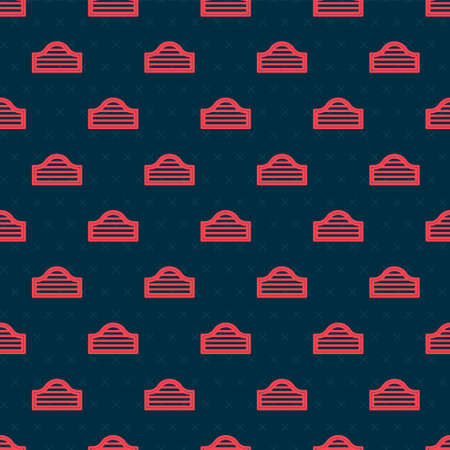 Red line Old western swinging saloon door icon isolated seamless pattern on black background. Vectorのイラスト素材