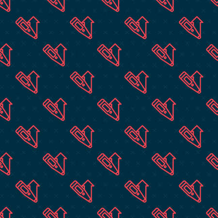 Red line Medical digital thermometer for medical examination icon isolated seamless pattern on black background. Vectorのイラスト素材