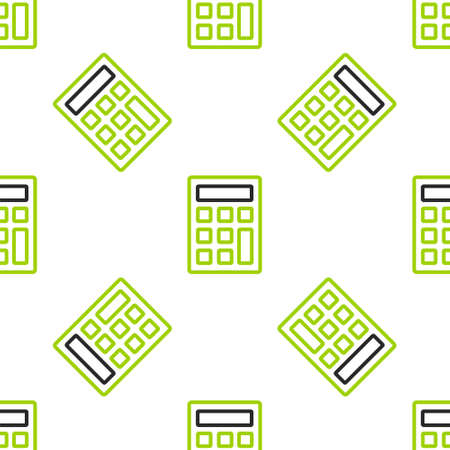 Line Calculator icon isolated seamless pattern on white background. Accounting symbol. Business calculations mathematics education and finance. Vectorのイラスト素材