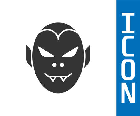 Grey Vampire icon isolated on white background. Happy Halloween party. Vectorのイラスト素材