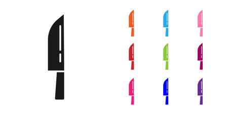 Black Knife icon isolated on white background. Cutlery symbol. Happy Halloween party. Set icons colorful. Vectorのイラスト素材