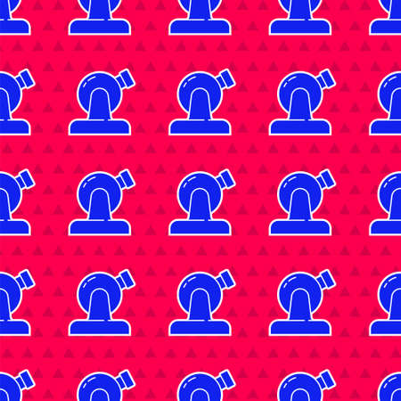 Blue Astronomical observatory icon isolated seamless pattern on red background. Observatory with a telescope. Scientific institution. Vectorのイラスト素材
