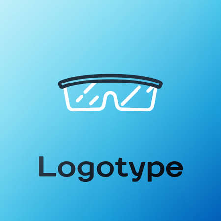 Line Laboratory glasses icon isolated on blue background. Colorful outline concept. Vectorのイラスト素材