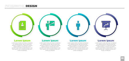 Set Resume, Team leader, Head hunting and Chalkboard with diagram. Business infographic template. Vectorのイラスト素材