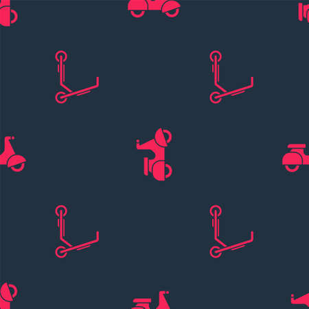 Set Scooter delivery and on seamless pattern. Vectorのイラスト素材