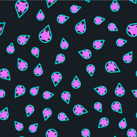 Line GMO icon isolated seamless pattern on black background. Genetically modified organism acronym....