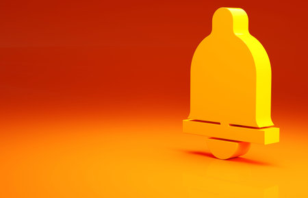 Yellow Motion sensor icon isolated on orange background. Minimalism concept. 3d illustration 3D...