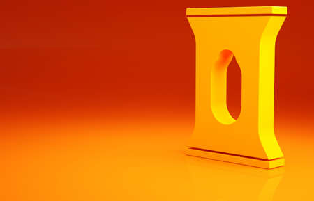 Yellow Wet wipe pack icon isolated on orange background. Minimalism concept. 3d illustration 3D renderの写真素材