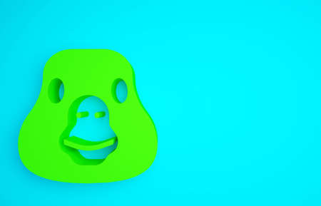 Green Goose bird icon isolated on blue background. Animal symbol. Minimalism concept. 3d illustration 3D renderの写真素材
