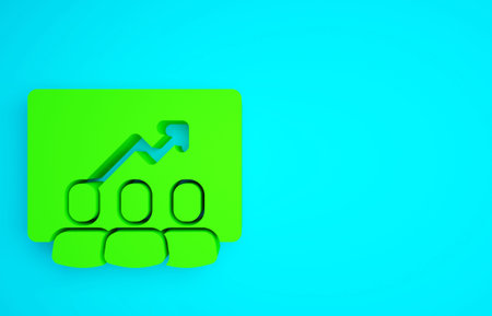 Green Project team base icon isolated on blue background. Business analysis and planning,...