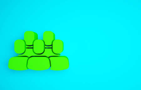 Green Project team base icon isolated on blue background. Business analysis and planning, consulting, team work, project management. Minimalism concept. 3d illustration 3D renderの写真素材