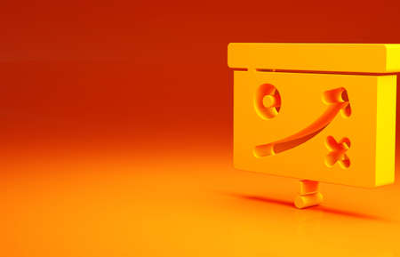 Yellow Planning strategy concept icon isolated on orange background. Cup formation and tactic. Minimalism concept. 3d illustration 3D renderの写真素材