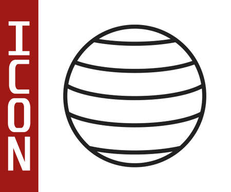 Black line Planet Venus icon isolated on white background. Vectorのイラスト素材