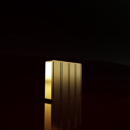 Gold Color palette guide icon isolated on brown background. Modular grid. Minimalism concept. 3d...