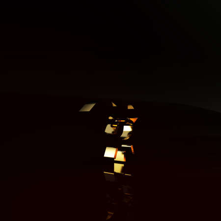 Gold Herpes lip icon isolated on brown background. Herpes simplex virus. Labial infection inflammation symbol. Minimalism concept. 3d illustration 3D renderの写真素材