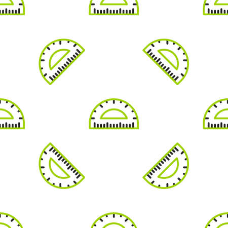 Line Protractor grid for measuring degrees icon isolated seamless pattern on white background. Tilt angle meter. Measuring tool. Geometric symbol. Vectorのイラスト素材