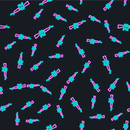 Line rifle icon isolated seamless pattern on black background. Vectorのイラスト素材