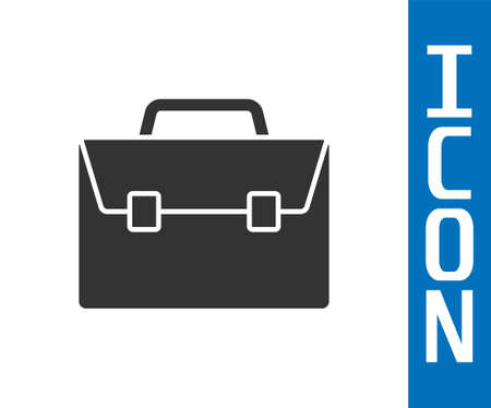 Grey Briefcase icon isolated on white background. Business case sign. Business portfolio. Vectorのイラスト素材