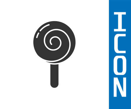 Grey Lollipop icon isolated on white background. Food, delicious symbol. Vectorのイラスト素材
