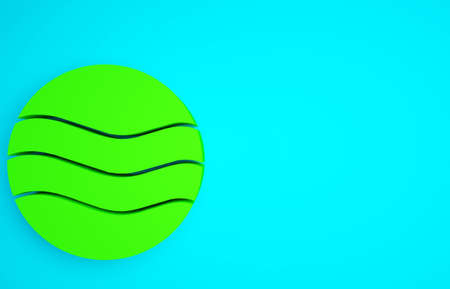 Green Planet icon isolated on blue background. Minimalism concept. 3d illustration 3D renderの写真素材