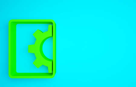 Green Software, web development, programming concept icon isolated on blue background. Programming language and program code on screen tablet. Minimalism concept. 3d illustration 3D renderの写真素材