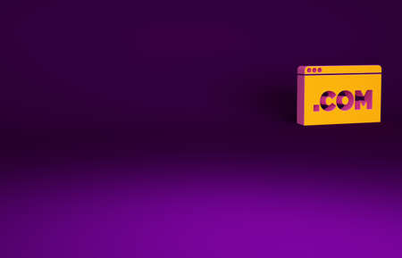 Orange UI or UX design icon isolated on purple background. Minimalism concept. 3d illustration 3D renderの写真素材