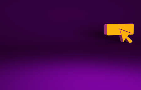 Orange UI or UX design icon isolated on purple background. Minimalism concept. 3d illustration 3D renderの写真素材