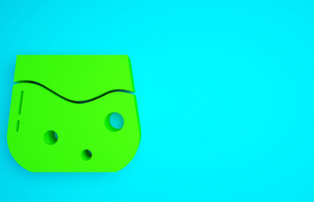 Green Glass of whiskey icon isolated on blue background. Minimalism concept. 3d illustration 3D...