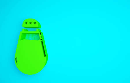 Green Pepper icon isolated on blue background. Cooking spices. Minimalism concept. 3d illustration 3D renderの写真素材