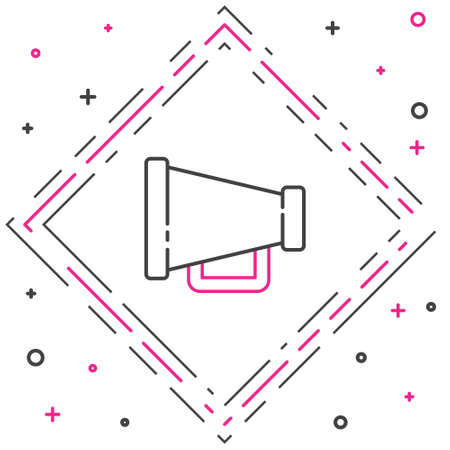 Line Megaphone icon isolated on white background. Speaker sign. Colorful outline concept. Vector Illustrationのイラスト素材