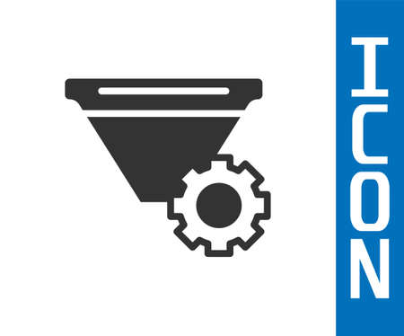 Black line Filter setting icon isolated on white background. 4K Video motion graphic animationのイラスト素材