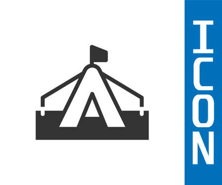 Black line Tourist tent icon isolated on white background. Camping symbol. 4K Video motion graphic animationのイラスト素材