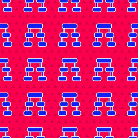 Blue Business hierarchy organogram chart infographics icon isolated seamless pattern on red background. Corporate organizational structure graphic elements. Vectorのイラスト素材