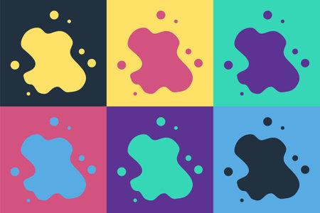 Pop art Water spill icon isolated on color background. Vectorのイラスト素材