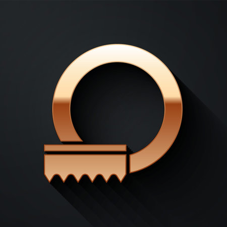 Gold Washing dishes icon isolated on black background. Cleaning dishes icon. Dishwasher sign. Clean tableware sign. Long shadow style. Vectorのイラスト素材