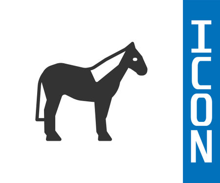 Grey Horse icon isolated on white background. Animal symbol. Vectorのイラスト素材