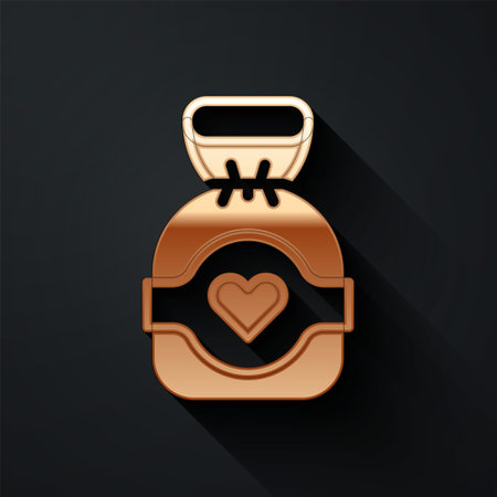 Gold Chocolate candy icon isolated on black background. Long shadow style. Vectorのイラスト素材