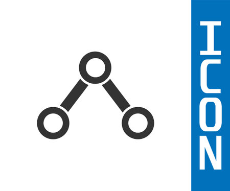 Grey Molecule icon isolated on white background. Structure of molecules in chemistry, science teachers innovative educational poster. Vectorのイラスト素材