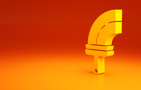 Yellow Cleaning service with of rubber cleaner for windows icon isolated on orange background. Squeegee, scraper, wiper. Minimalism concept. 3d illustration 3D renderの写真素材