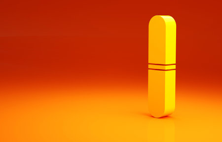 Yellow Nail file icon isolated on orange background. Manicure tool. Minimalism concept. 3d illustration 3D renderの写真素材