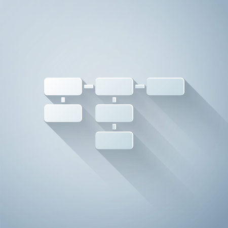 Paper cut Site map icon isolated on grey background. Paper art style. Vectorのイラスト素材