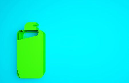 Green Garden sprayer for water, fertilizer, chemicals icon isolated on blue background. Minimalism concept. 3d illustration 3D renderの写真素材