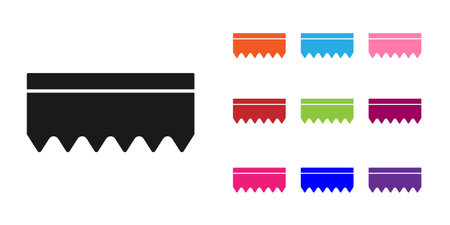 Black Sponge icon isolated on white background. Wisp of bast for washing dishes. Cleaning service logo. Set icons colorful. Vectorのイラスト素材