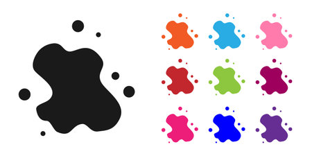 Black Water spill icon isolated on white background. Set icons colorful. Vectorのイラスト素材