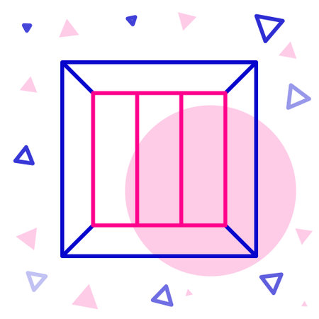 Line Wooden box icon isolated on white background. Colorful outline concept. Vector Illustrationのイラスト素材